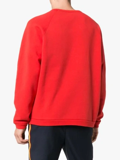 Shop Gucci Dragon Patchwork Sweatshirt In Red