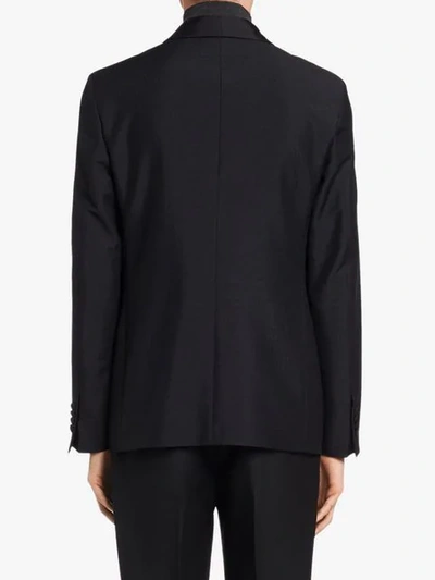 Shop Prada Jacquard Tuxedo Jacket In Black