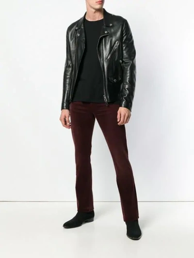 Shop Saint Laurent Corduroy Slim-fit Jeans - Red