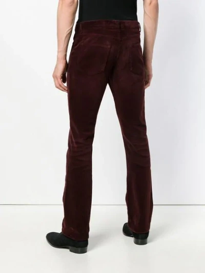 Shop Saint Laurent Corduroy Slim-fit Jeans - Red