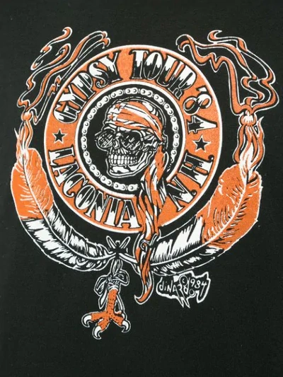 Pre-owned Fake Alpha Vintage 1980s Skull Print T-shirt In Black
