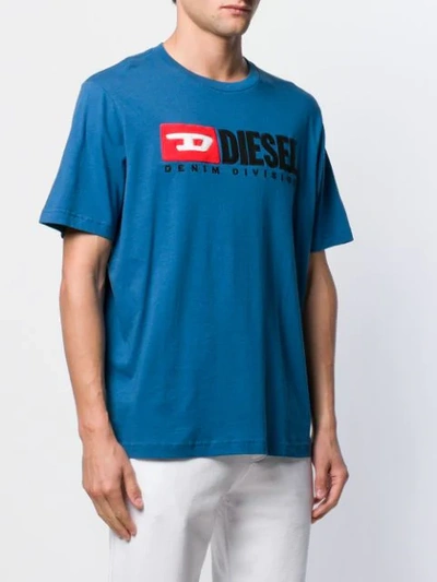 Shop Diesel Logo Patch T-shirt In Blue