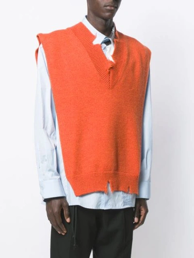 Shop Maison Margiela Sleeveless Sweatshirt In 181 Orange