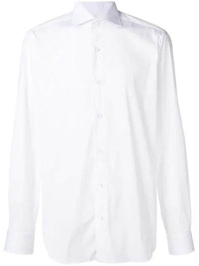 Shop Barba Spread Collar Shirt - White