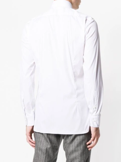 Shop Barba Spread Collar Shirt - White