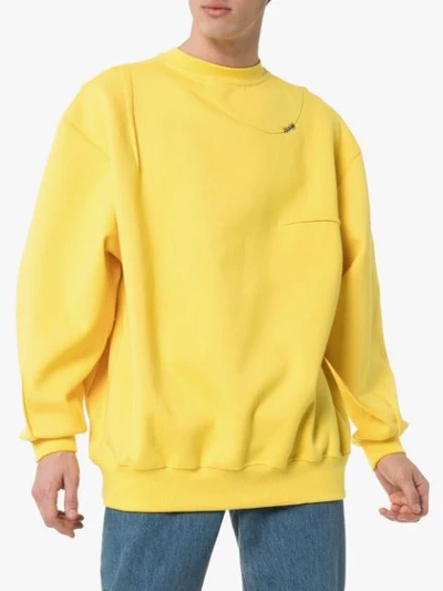Shop Ader Error Basic Logo Sweatshirt In Yellow