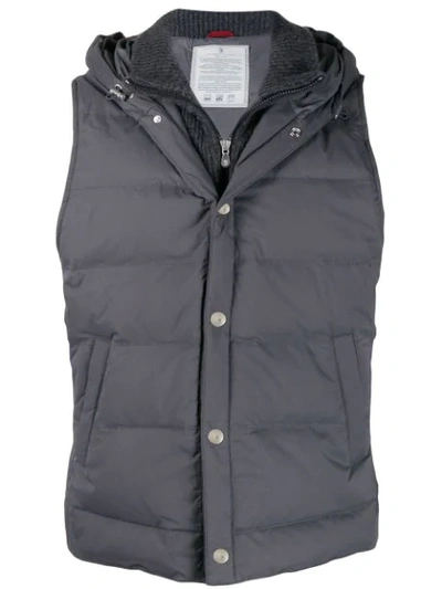 BRUNELLO CUCINELLI PADDED GILET - 灰色