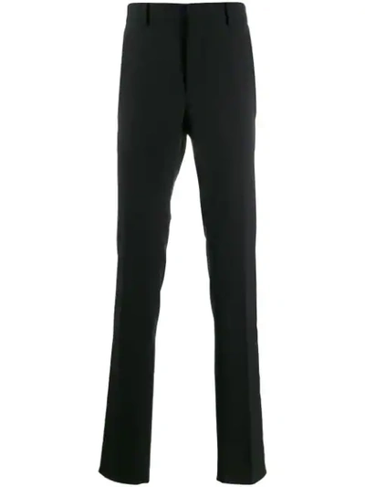 Shop Fendi Logo Stripe Tailored Trousers In Black