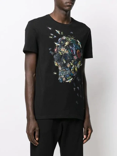 Shop Alexander Mcqueen Beetle Cluster Skull T-shirt In 0901 - Black