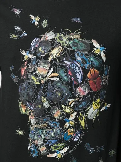 Shop Alexander Mcqueen Beetle Cluster Skull T-shirt In 0901 - Black