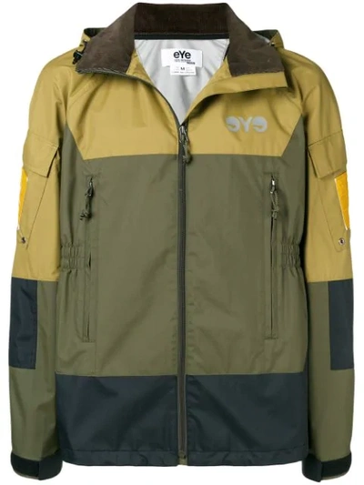 Shop Junya Watanabe Man Colour-block Hooded Parka - Green