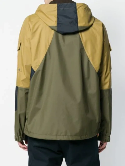 Shop Junya Watanabe Man Colour-block Hooded Parka - Green