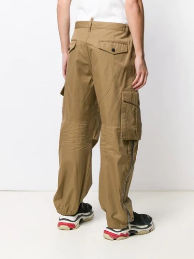 Shop Dsquared2 Cargo Trousers In Brown