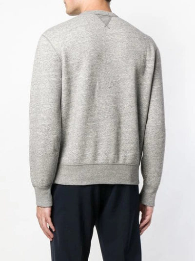 Shop Polo Ralph Lauren Round Neck Sweatshirt In Grey