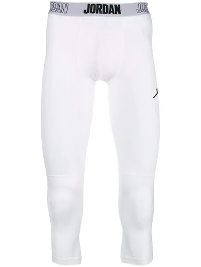 Shop Nike Cropped Fitted Leggings In White