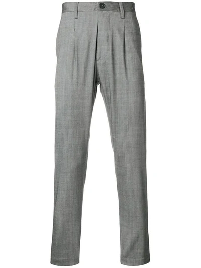 Shop Al Duca D'aosta Pinstripe Slim Fit Trousers In Grey