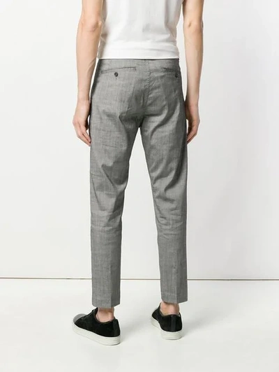 Shop Al Duca D'aosta Pinstripe Slim Fit Trousers In Grey