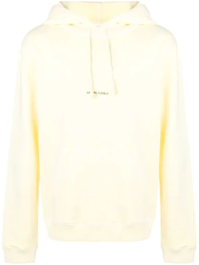 Shop Saint Laurent Hooded Sweatshirt In Yellow