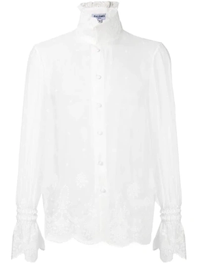 Shop Palomo Spain Victorian Button Down Shirt - White