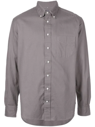 Shop Gitman Vintage Hopsack Button Down Shirt In Grey