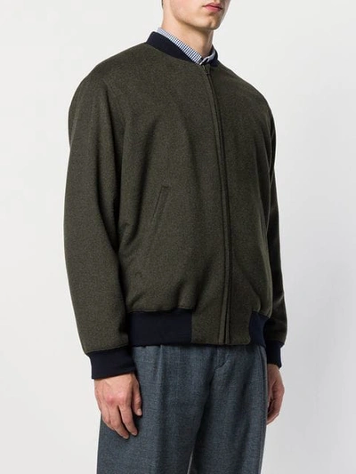 Shop Holland & Holland Classic Bomber Jacket In Green