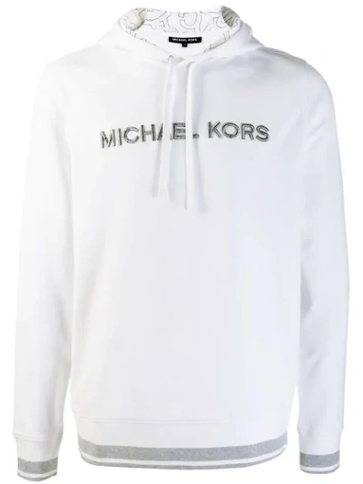 Michael Michael Kors Embroidered Logo Hoodie In White | ModeSens
