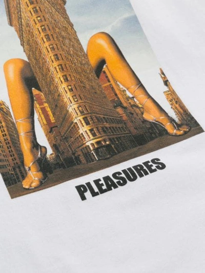 Shop Pleasures Printed Crew Neck T-shirt In White
