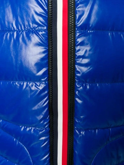 Shop Moncler Tricolour Shell Puffer Jacket In 731 Blue