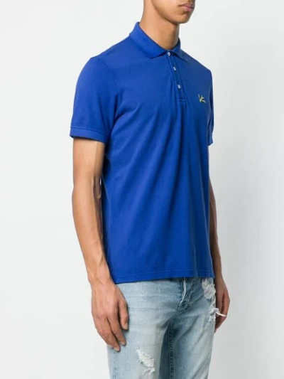 Shop Isaia Logo Polo Shirt In Blue