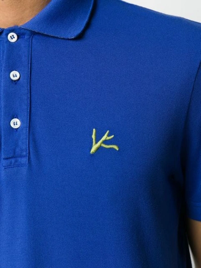 Shop Isaia Logo Polo Shirt In Blue