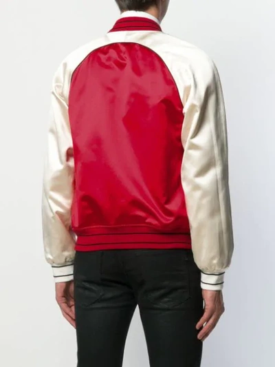 Shop Alexander Mcqueen Beetle Embroidered Bomber Jacket In Red