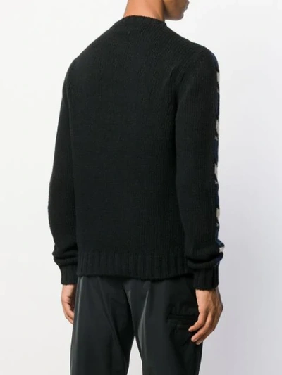 Shop Prada Geo Sweater In Black