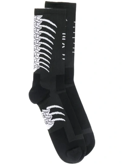 Shop Ben Taverniti Unravel Project Socken Mit Knochen-print In Black