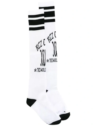 Shop Ktz Logo Print Socks In White