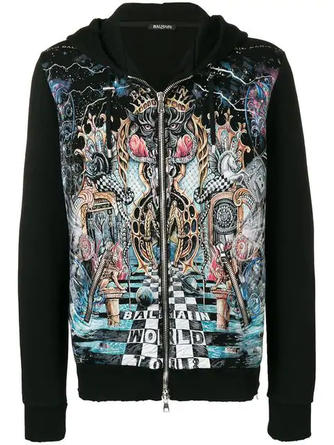 men's graphic zip up hoodies