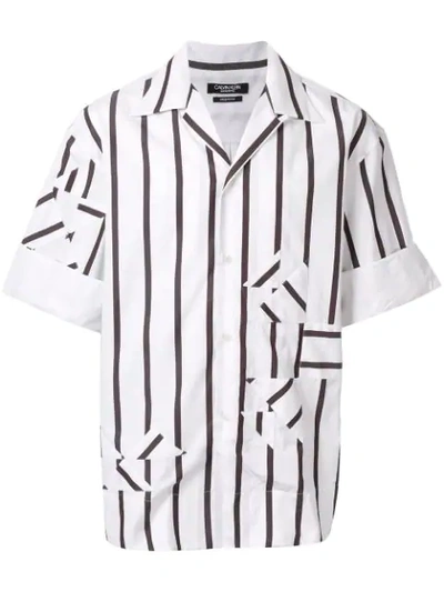 Shop Calvin Klein 205w39nyc Striped Patch Shirt In White