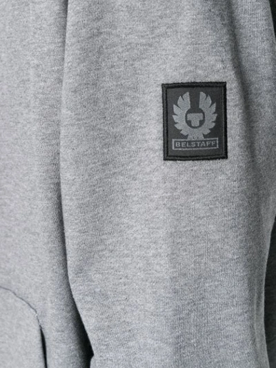 Shop Belstaff Logo Patch Hoodie - Grey