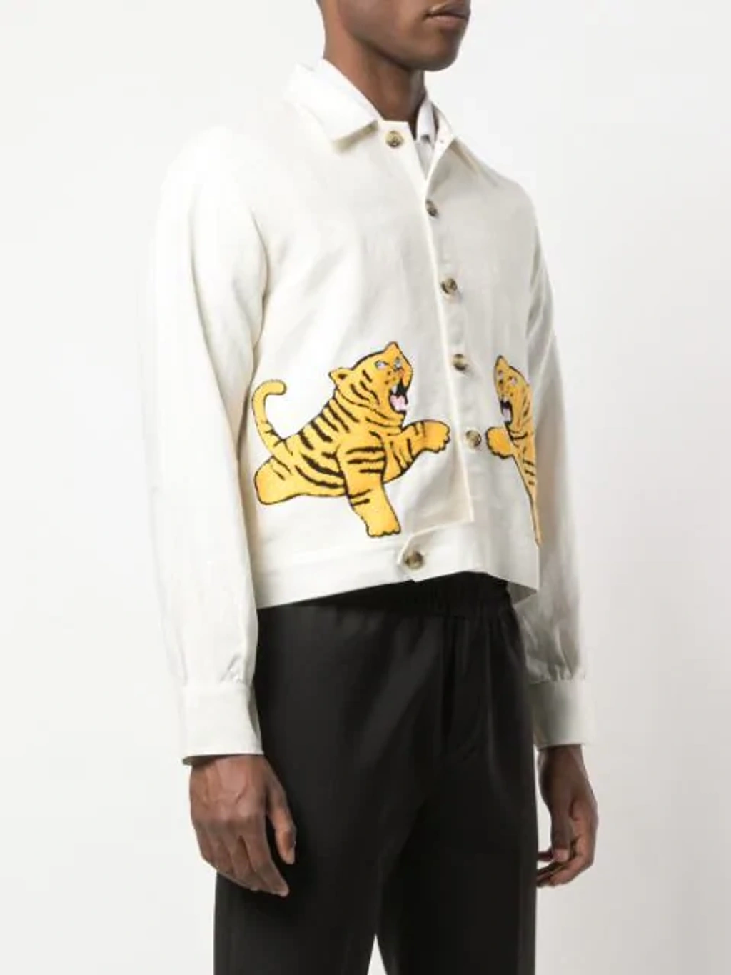 Bode Tiger Rugby Cropped Jacket In White | ModeSens
