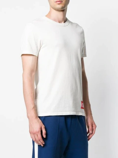 Shop Ami Alexandre Mattiussi T-shirt With Name Tag In White