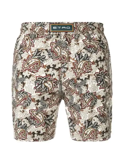 Shop Etro Badeshorts Mit Kordelzug In White