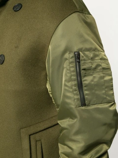 Shop Wooyoungmi Bomber Pea Coat-jacket - Green