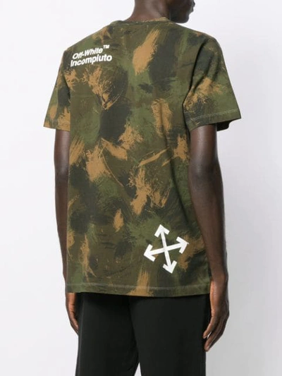 Shop Off-white Camouflage Print T-shirt In Green