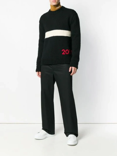 Shop Calvin Klein 205w39nyc Panelled Logo Jumper In Black