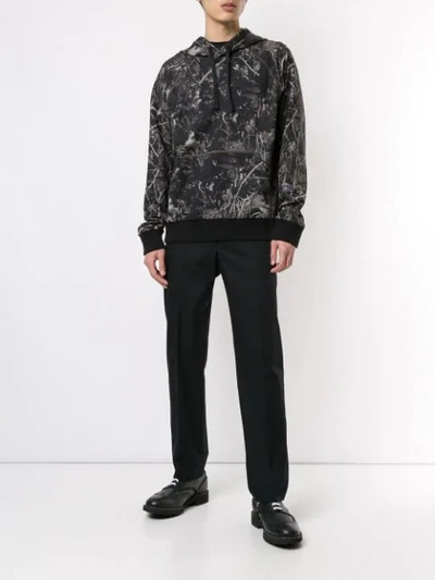 Shop Lanvin Forest Camouflage Hoodie In Black
