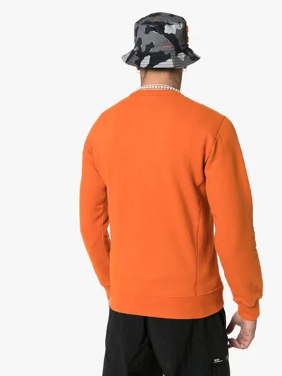 Shop Stone Island Crew-neck Sweatshirt In Orange