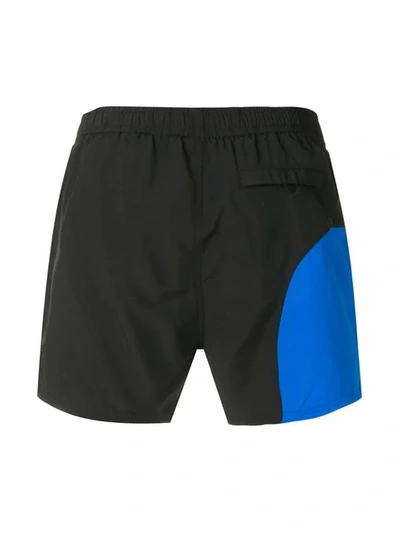 Shop Kenzo Two-tone Swim Shorts In Black