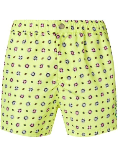 Shop Kenzo Printed Swim Shorts In Yellow