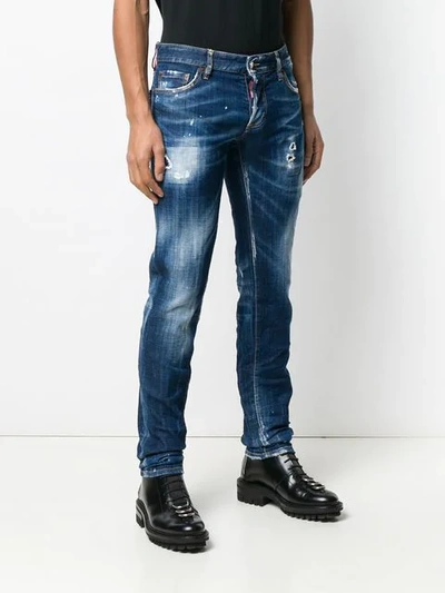 Dsquared2 Clement Distressed Jeans In Blue