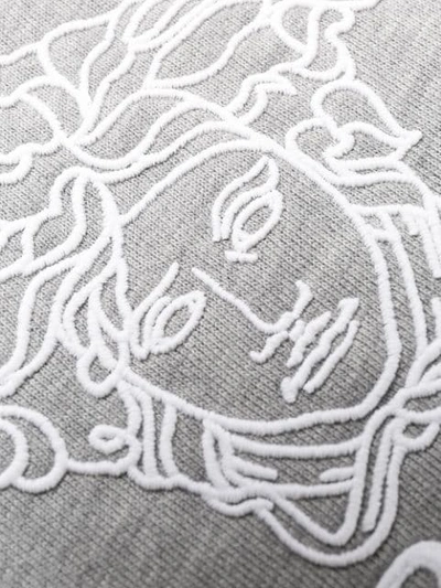 Shop Versace Medusa Print Hoodie In Grey
