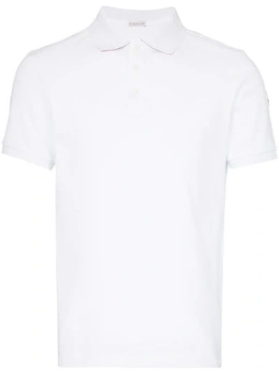 Shop Moncler Classic Polo Shirt - White